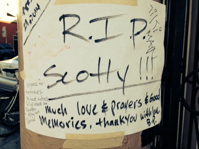 Notes left in Ellsworth's memory after his death in April.